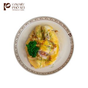 Gà Hấp Lá Chanh Sốt Tỏi - 1/4 Con