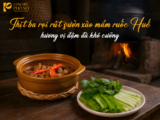 Thịt ba rọi rút sườn xào mắm ruốc Huế – Hương vị đậm đà khó cưỡng
