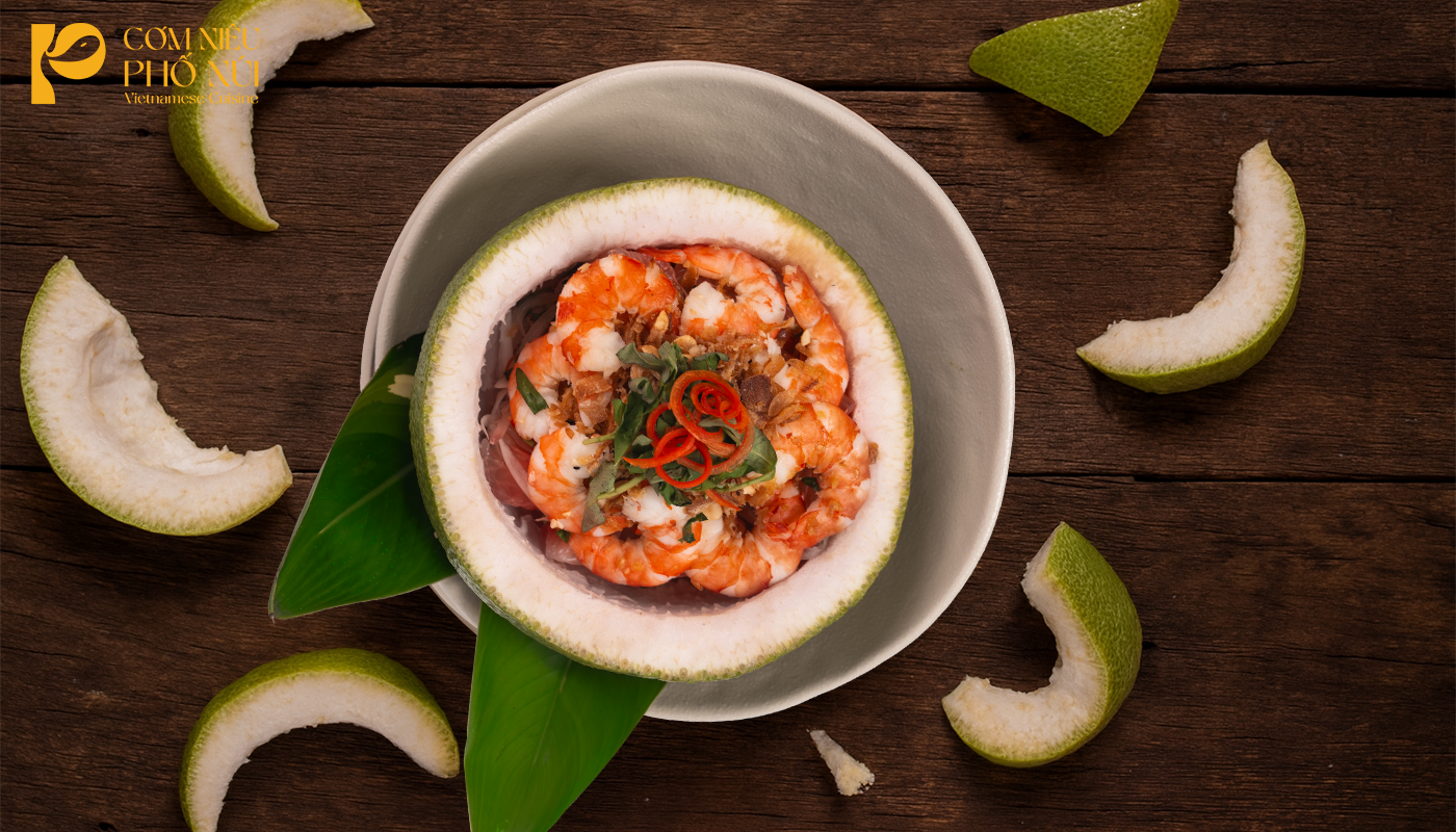 Giá trị dinh dưỡng của gỏi bưởi tôm sú khô mực xé